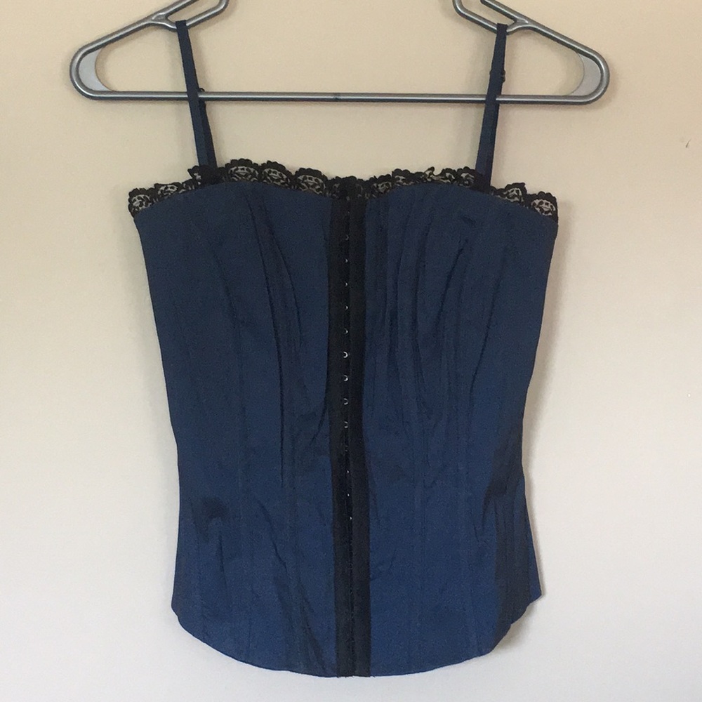 BNWT Early 00’s Mexx Navy & Black Corset Top - 2